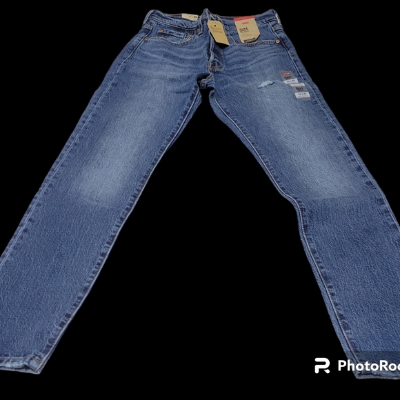 Levi’s 501s Button-Fly Skinny Jeans Women’s 26W x 30L Medium Blue Denim - Picture 4 of 9